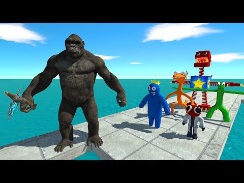 King Kong Evolution and Godzilla 2014 VS Rainbow Friends - Animal Revolt Battle Simulator
