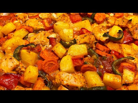 The Best, Healthy, Quick and Easy Oven Roasted Chicken Breast with Veggies