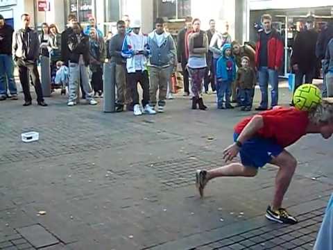 Manchester City center freestyle footballer tricks talented guy
