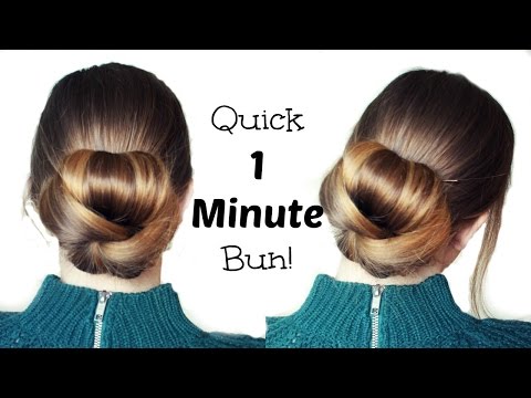 Quick and Easy 60 Second  Bun Hairstyle Updo | Easy Hairstyles | Braidsandstyles12 Video
