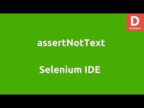 Selenium IDE assertNotText