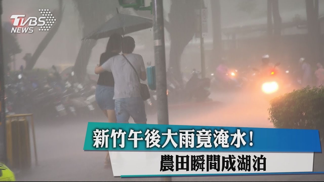 新竹午後大雨竟淹水! 農田瞬間成湖泊