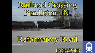 preview picture of video 'Railroad Crossing: Reformatory Road, Pendleton, IN., CSX Main Track 1&2'