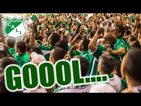 "Hinchada celebrando los goles | Cali vs Alianza | Liga Aguila 2017" Barra: Frente Radical Verdiblanco • Club: Deportivo Cali