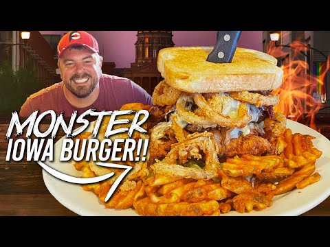 Legendary Monster Burger Challenge w/ Iowa Pork Tenderloin!!