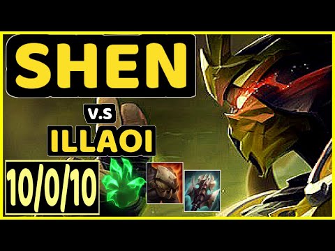 WHITEKNIGHT (SHEN) vs ILLAOI - 10/0/10 KDA TOP GAMEPLAY - EUW Ranked GRANDMASTER