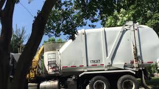 City of Virginia Beach Virginia garbage truck picking up trash very fast