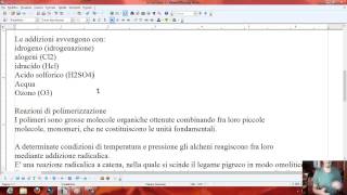 Chimica organica - Alcheni (reazioni e preparazioni)