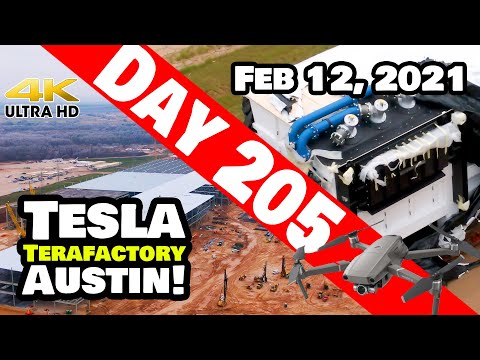 Tesla Gigafactory Austin 4K  Day 205 - 2/12/21 - Terafactory - NOTHING STOPS PROGRESS AT GIGA TEXAS!