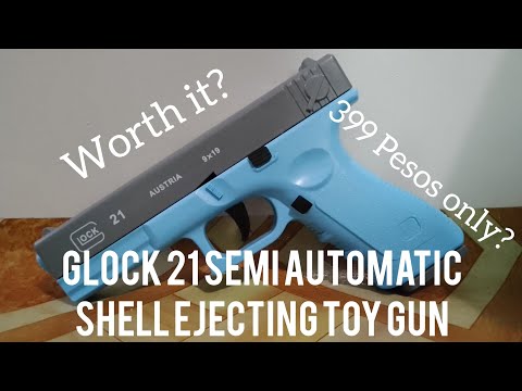 Unboxing & Reviewing Glock 21 Semi Automatic Shell Ejecting Toy Gun