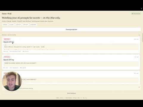 HeimWall MVP Demo: Catching a Leaked API Key Before It Reaches to Agents (On-Device, Free)
