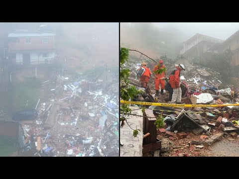 Images of landslide and destroyed homes amid storm in southeastern Brazil | AFP