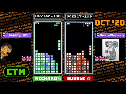Top 4 - Richard vs. Bubble - Classic Tetris Monthly Challengers Circuit (Oct '20)