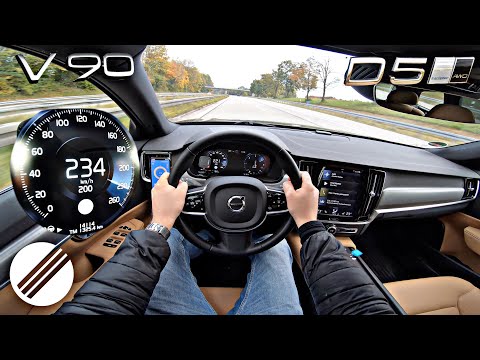 VOLVO V90 D5 2.0 AWD TOP SPEED AUTOBAHN POV DRIVE 🏎