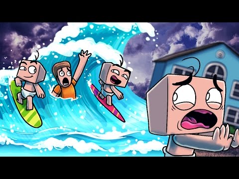 Minecraft | Who's Your Daddy Family? Giant Tsunami Destroys House! (Baby vs Tsunami)