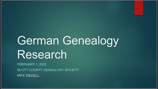 Scott County Iowa Genealogical Society: Jumping The Pond To Deutschland