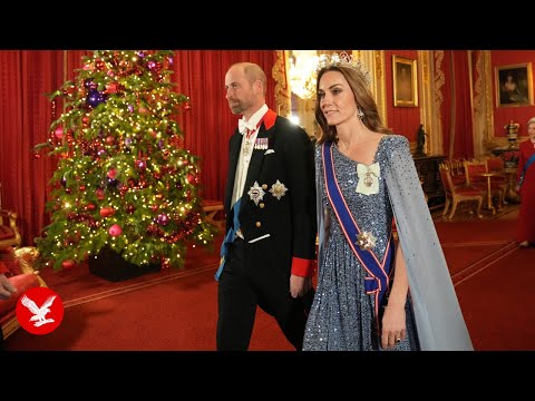 Princess of Wales wows in glittering gown at banquet for German president