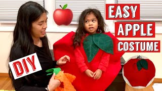 EASY DIY APPLE COSTUME | HALLOWEEN TODDLER KID OUTFIT TUTORIAL. Simple basic No pattern instructions