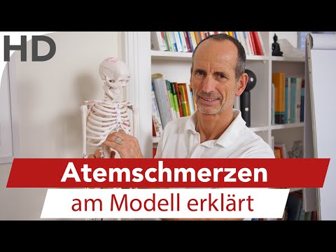 Atemschmerzen am Modell - Asthmaschmerzen, Atmenprobleme, Atmung, Lungenschmerzen