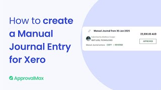How to create a Manual Journal Entry for Xero