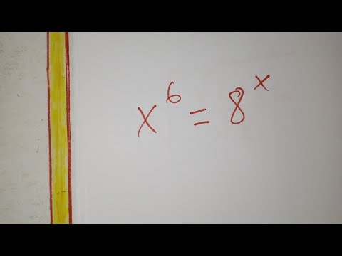X^6=8^x X exponent 6 equals 8 exponent x