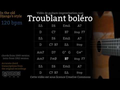 Troublant Boléro - Gypsy jazz Backing track / Jazz manouche Video