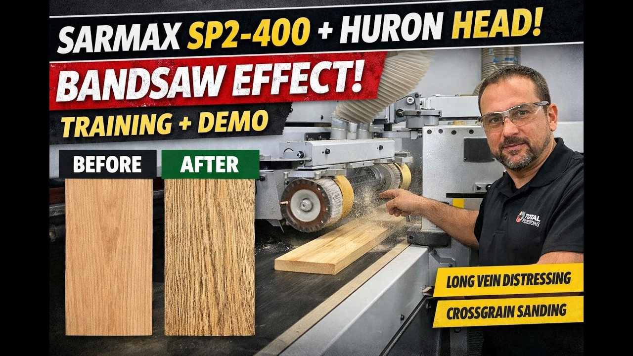 Sarmax Cheyenne SP2-400 + Huron Head | Wood Distressing & Bandsaw Effect Demo