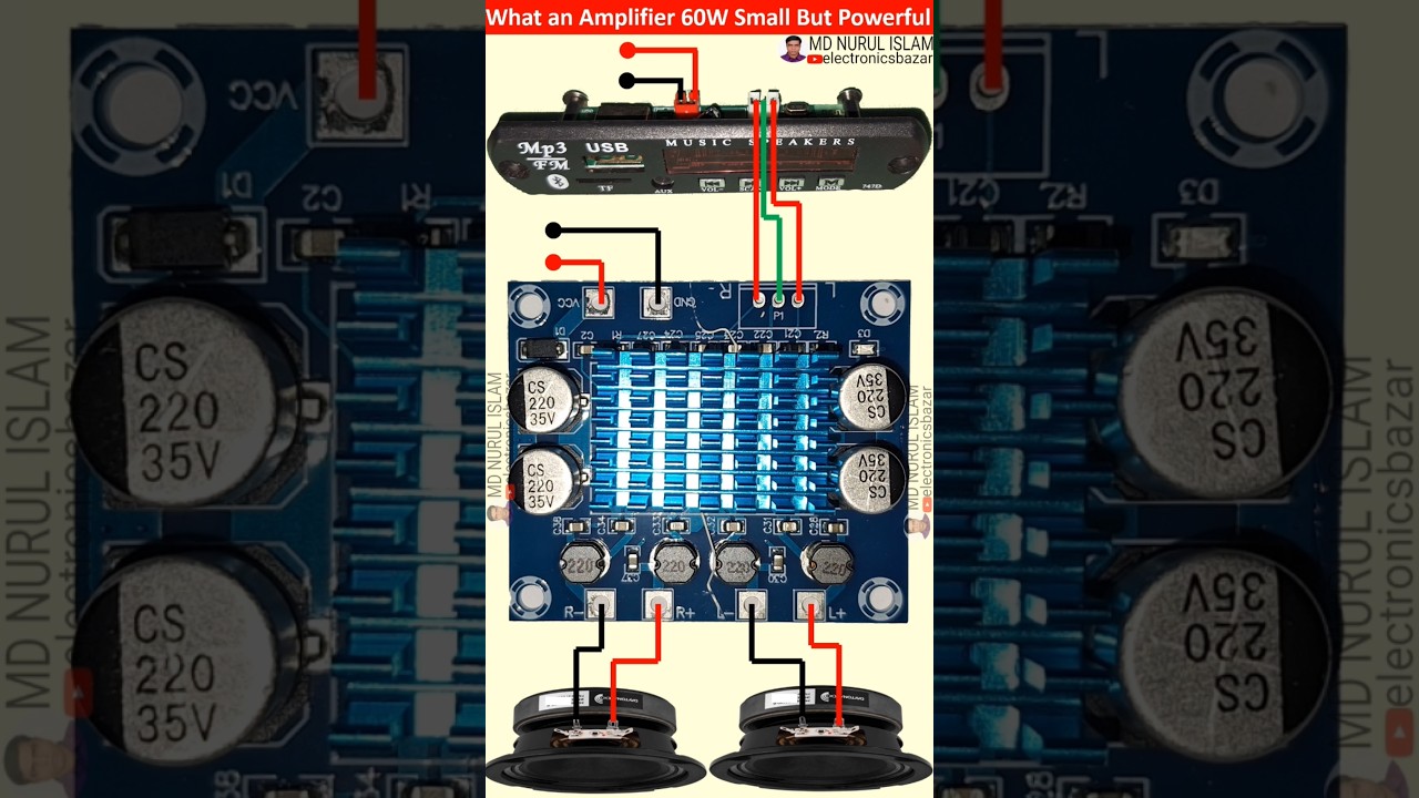 60W Class D Powerful Amplifier | How to Make Class D Amplifier | TPA3110 XH-A232 High Bass Amplifier