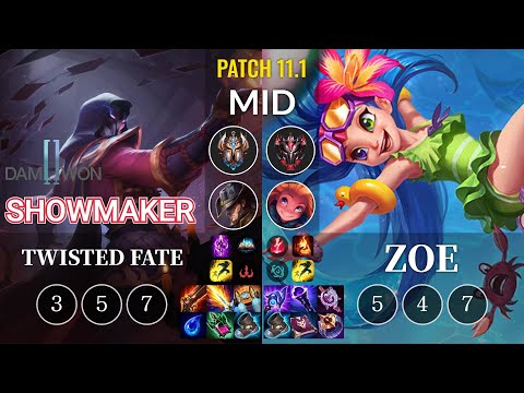 DWG Showmaker Twisted Fate vs Zoe Mid - KR Patch 11.1
