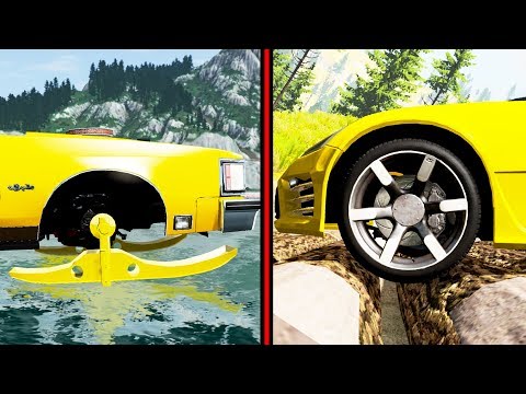 Car Skis versus Сar Wheels #1 - Beamng drive