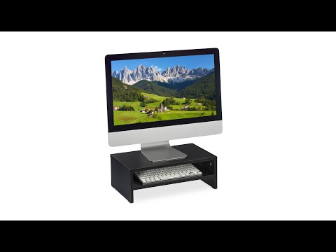 Monitorständer schwarz Schwarz - Holzwerkstoff - 40 x 14 x 24 cm