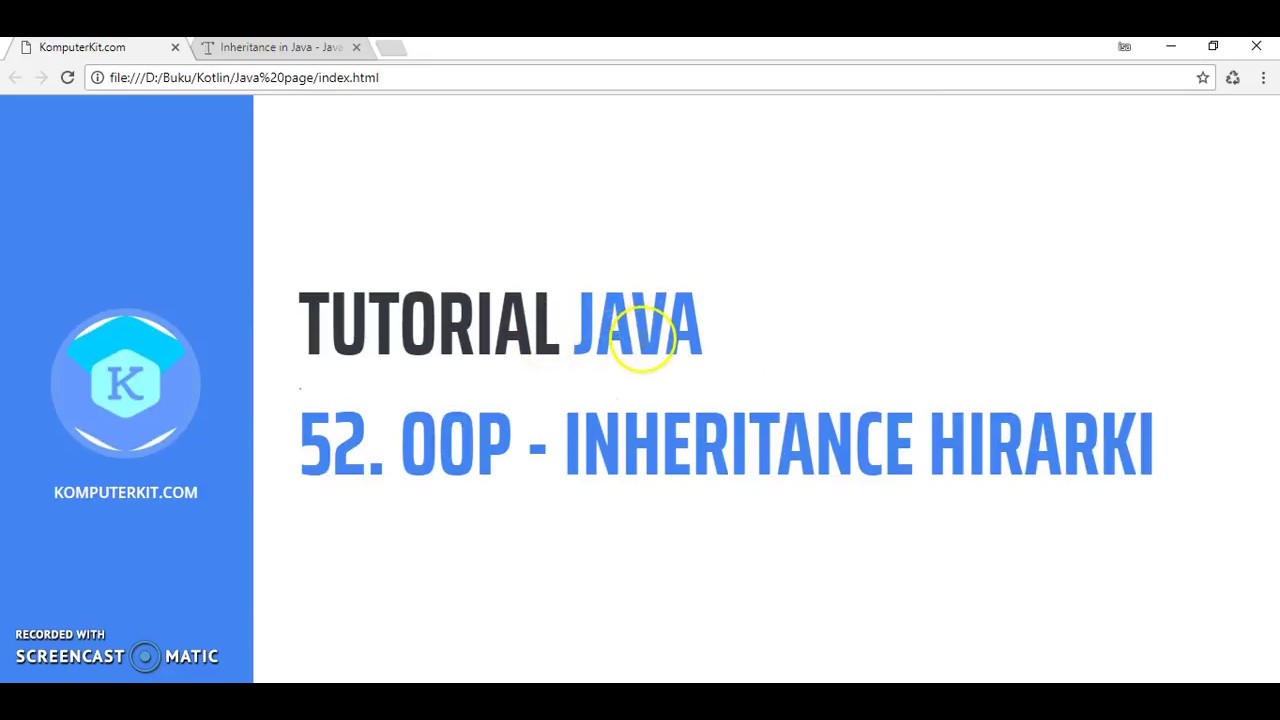 Tutorial Java 52 OOP inheritance Hirarki
