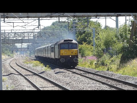 Trains at Acton Bridge including class 47 Railtour 10/07/22