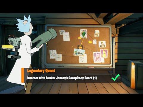 Interact with Bunker Jonesy's Conspiracy Board (1) - Fortnite Week 1 Legendary Quest