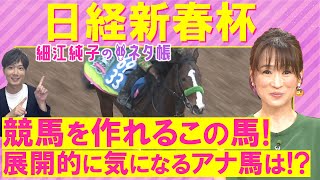 【先週は１０番人気のビッグカレンルーフ推奨！４週連続注目馬激走中】ゲルチュタール、シャイニングソード、ヤマニンブークリエ・・・日経新春杯(ＧⅡ)を元ジョッキーの細江さんが徹底解説！＜細江純子のネタ帳＞
