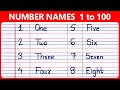 Number names 1 to 100 in english  | One to Hundred Spelling |  1 to 100 Spelling |  Counting