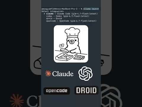 Ollama Launch: Run Claude Code, Codex, Opencode, Droid CLI #ai #ollama #claude #codex #llm thumbnail