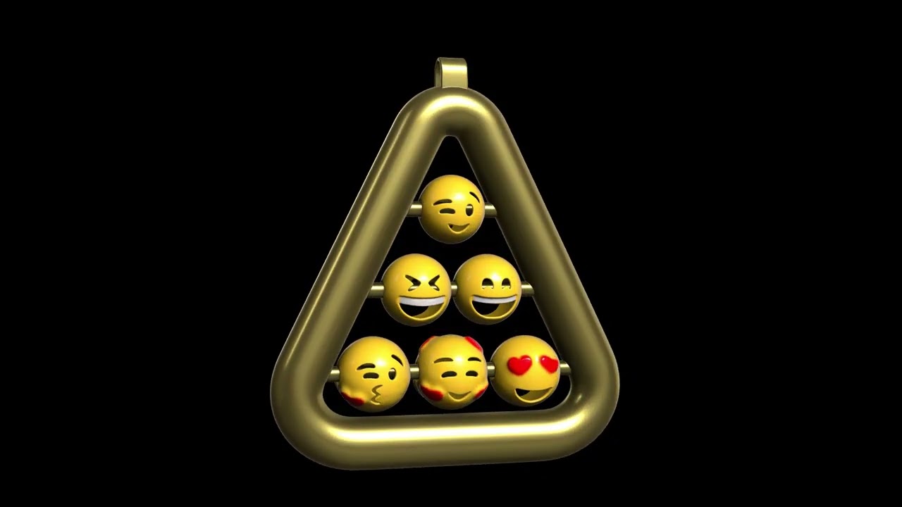 3D Printed Rotating Emoji Keychain 🔺 | Fun Triangle Emoji Keychain Design | 3D Printing Idea 2025