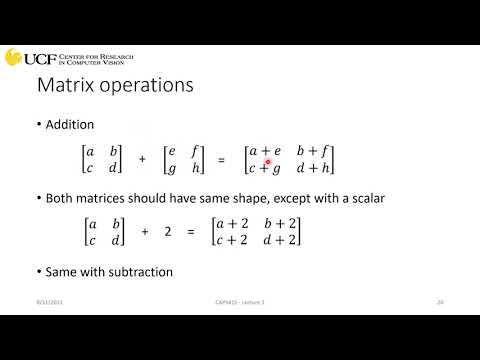 CAP5415 Lecture 3 [Basics of Linear Algebra - Part II] - Fall2021