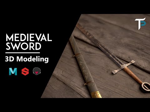 Medieval Sword - 3D Modeling - Maya, Substance Painter, Marmoset Toolbag