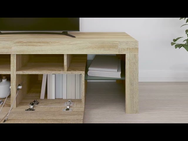 Video Teaser für 804367 vidaXL TV Cabinet with LED Lights Sonoma Oak 140x36,5x40 cm