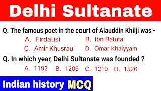 Indian history gk || Delhi Sultanate related Multiple Choice question answer
