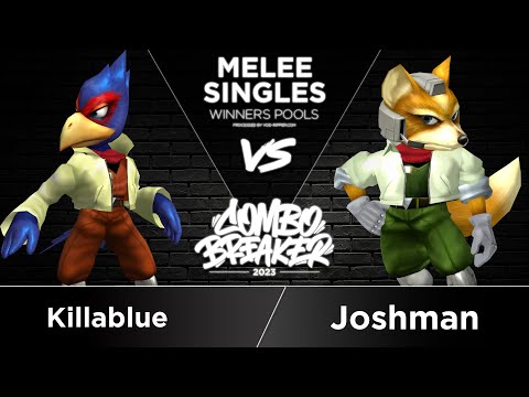 Killablue (Falco) vs Joshman (Fox) - Melee Singles Winners Top 64 - COMBO BREAKER 2023