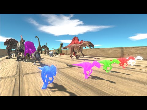 Race to eat NEON RAPTORS - Animal Revolt Battle Simulator