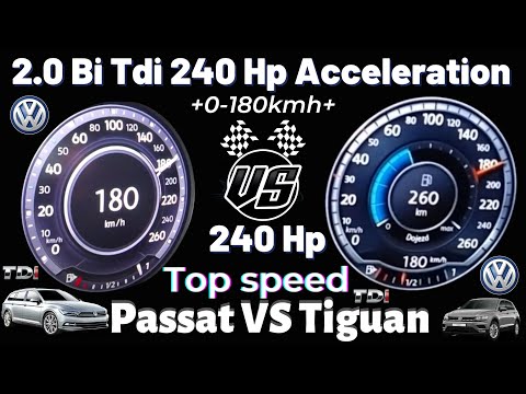 Top Speed Acceleration Vw Tiguan 2 0 Bi Tdi 240 Hp VS Vw Passat B8 2 0 Tdi 240 Hp 0 -190 Hız deneme
