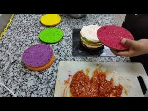 7 colour का cake।।।