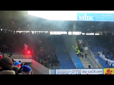 Hansa Rostock - Dynamo Dresden, Pyro, Leuchtraketen Teil 2