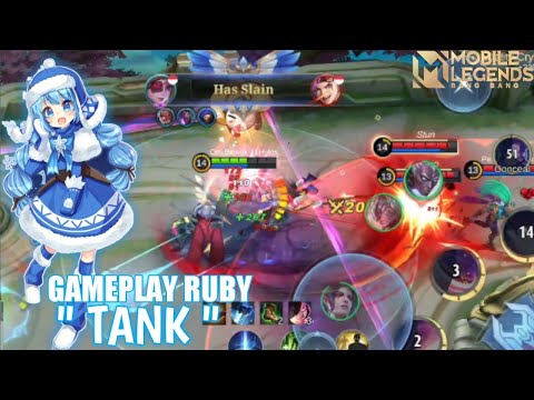 GINI CARA MAEN RUBY ROAM + BUILD TANK RUBY | RUBY GAMEPLAY - MOBILE LEGENDS