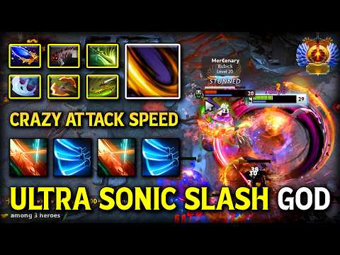 ULTRA SONIC SLASH SPEED CARRY Juggernaut 27Kills Crazy Attack Speed Build 100% Show no Mercy DotA 2