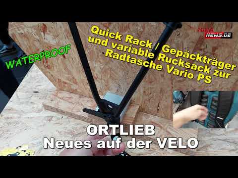 Ortlieb Waterproof - praktischer Gepäckträger - Variable Rucksack zur Radtasche - Vario PS - Velo
